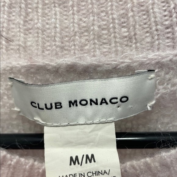 Club Monaco Mohair Blend Long Sleeve Striped Sweater - Red / Navy - M - Picture 3 of 10